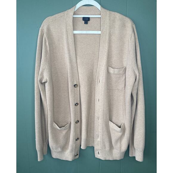 J Crew Sweater Mens Size Large Cotton Cashmere Preppy Office Academia Cardigan - Picture 3 of 12